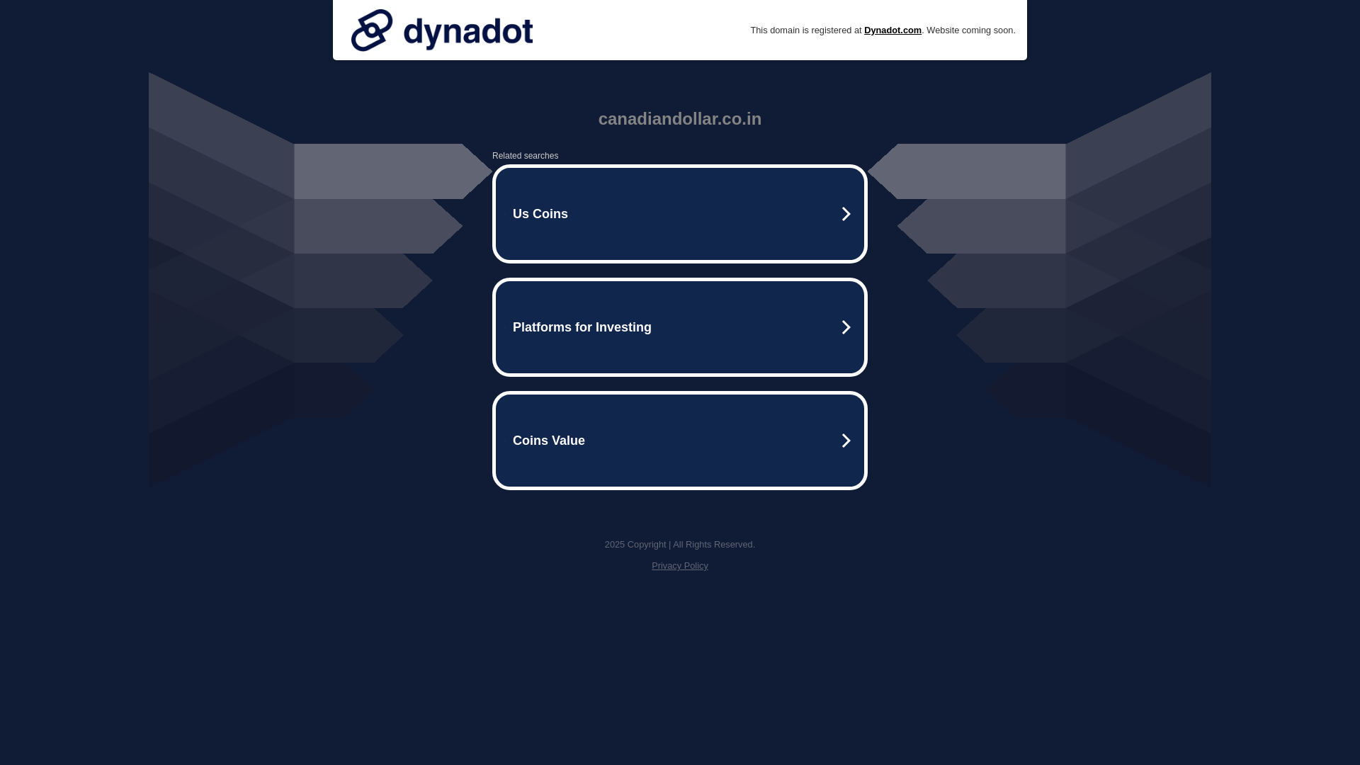 website screenshot of https://canadiandollar.co.in/
