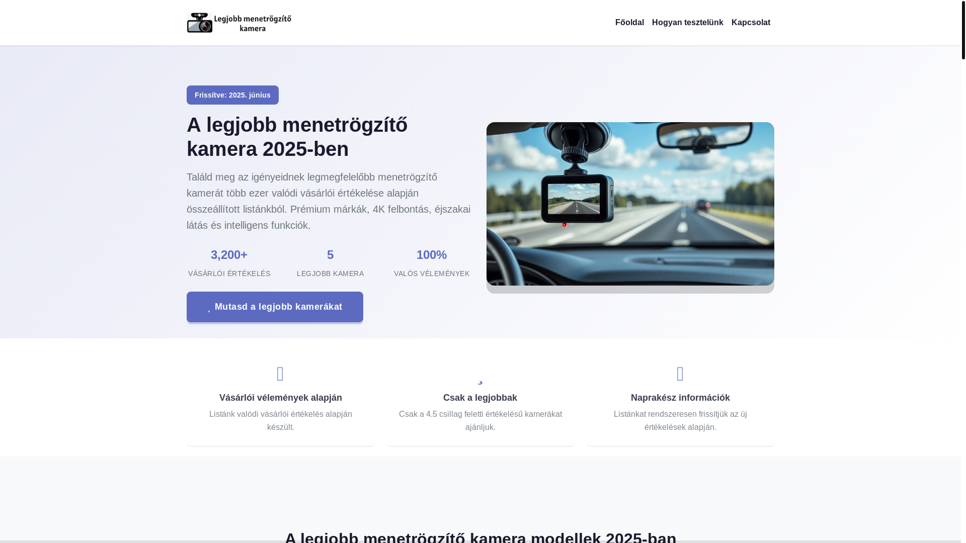 website screenshot of https://legjobbmenetrogzitokamera.hu/