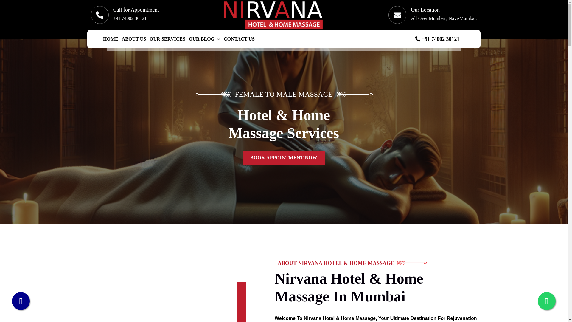 website screenshot of https://nirvanahotelmassage.in/
