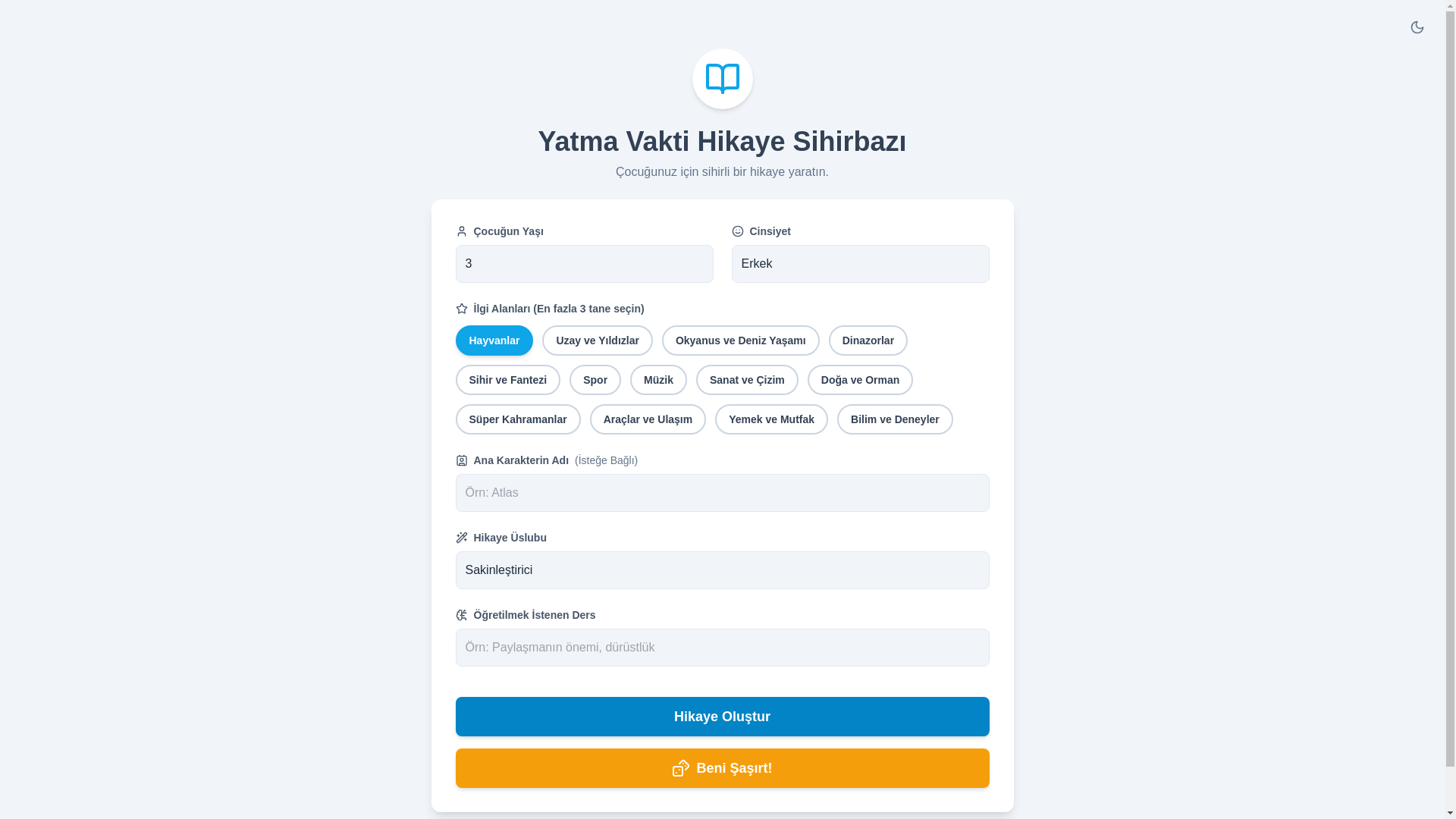 website screenshot of https://hikaye-sihirbazi-final.pages.dev/