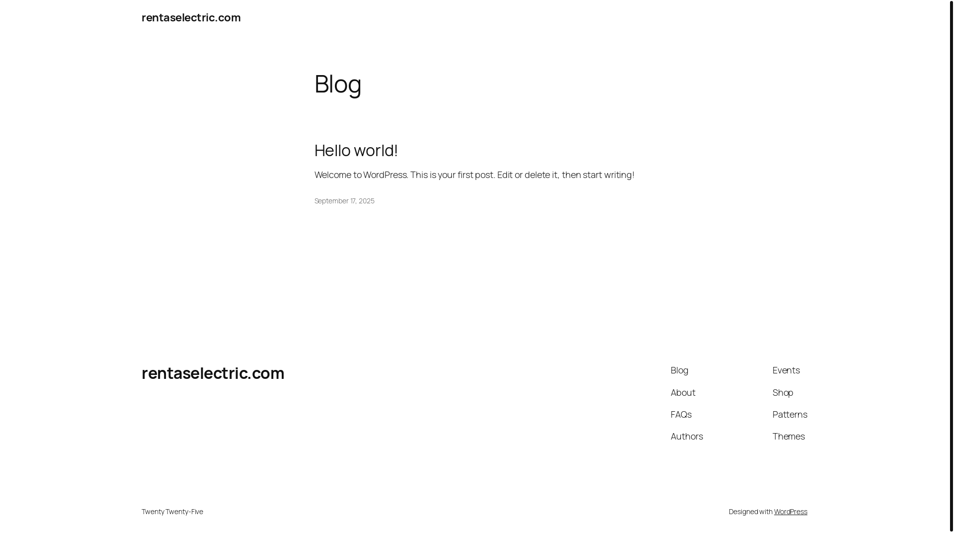 website screenshot of https://rentaselectric.com/