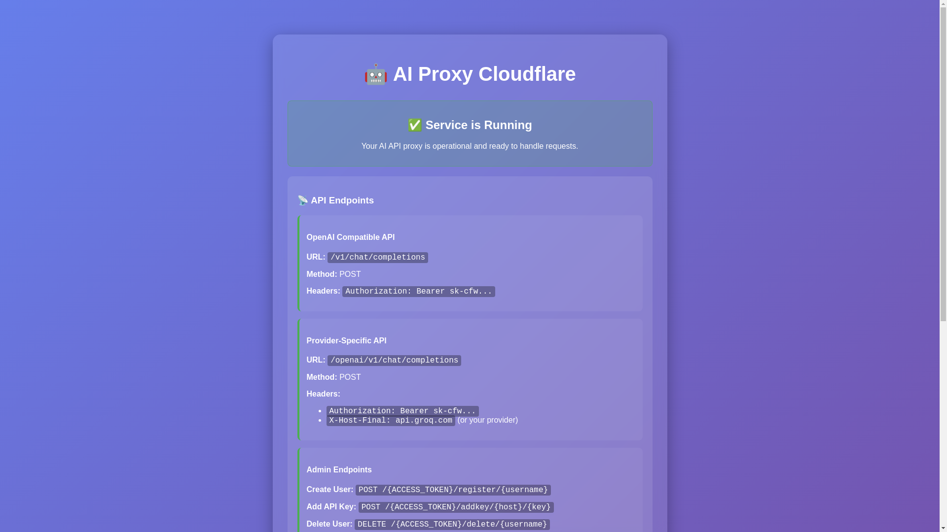 website screenshot of https://ai-proxy-cloudflare.pages.dev/