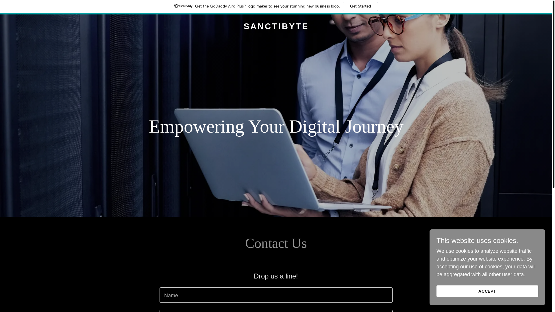 website screenshot of https://sanctibyte.com/