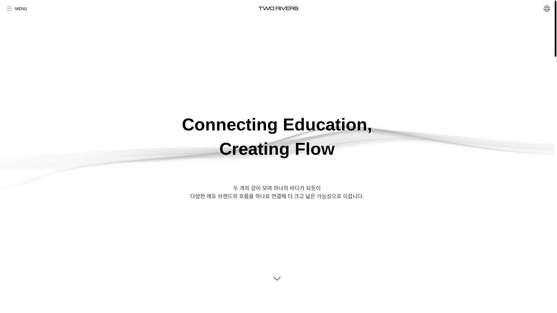 website screenshot of https://tworivers.co.kr/