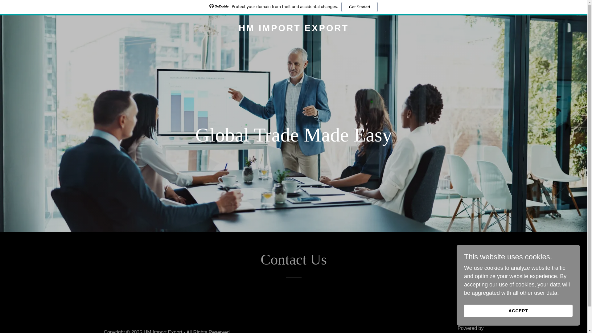 website screenshot of https://hmimportexport.com/