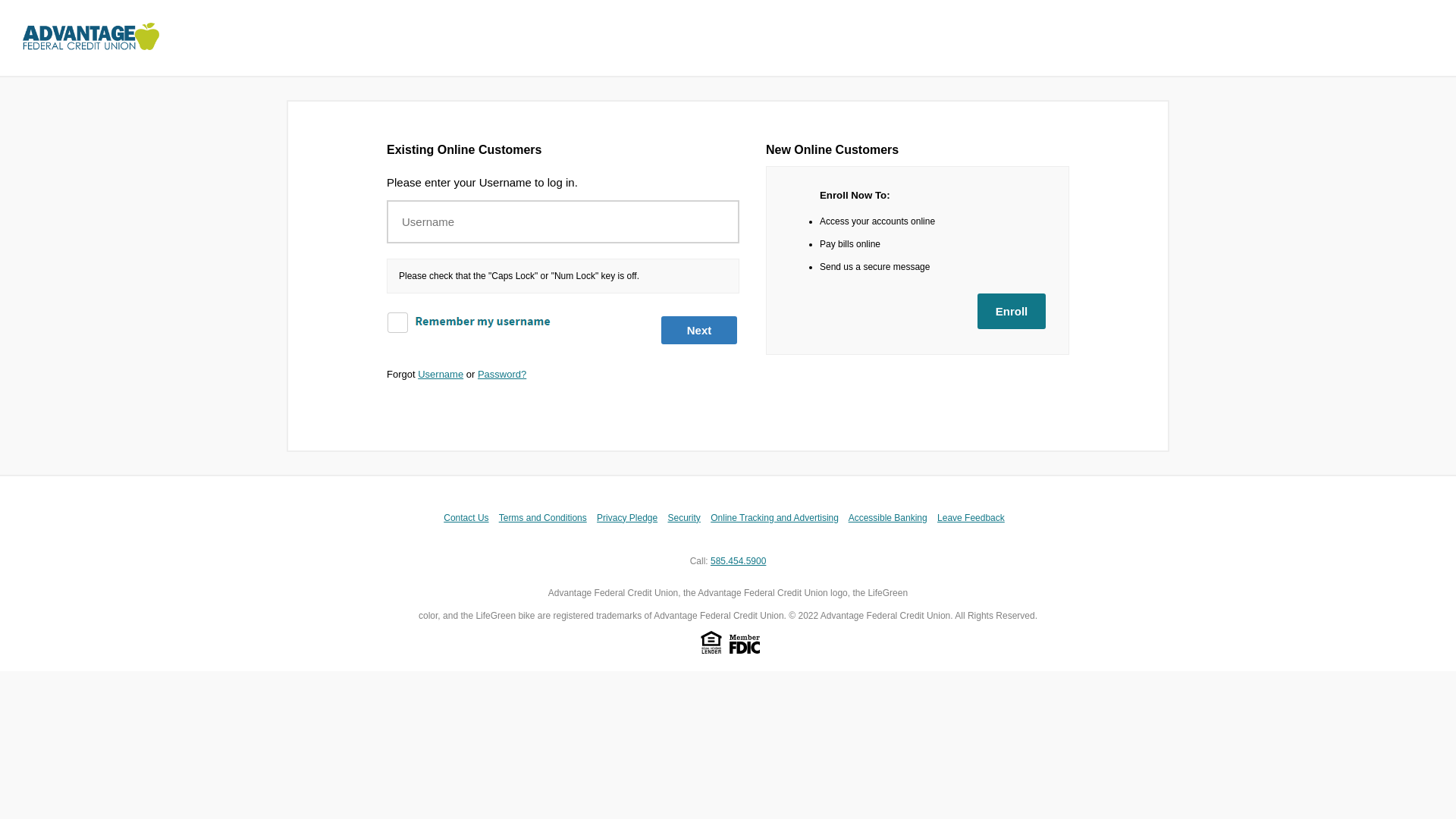 website screenshot of https://2fa-advantagefcu.cfd