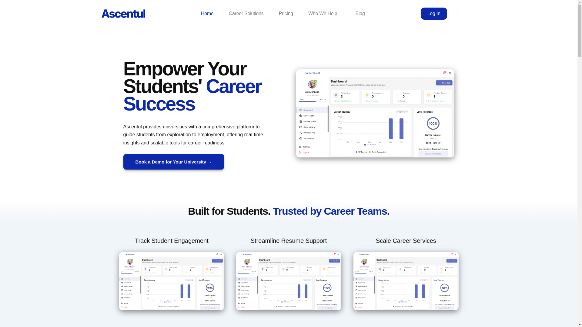 website screenshot of https://ascentful.io/