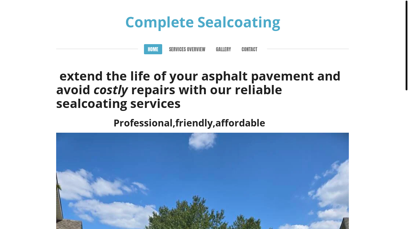 website screenshot of https://complete-sealcoating.com/
