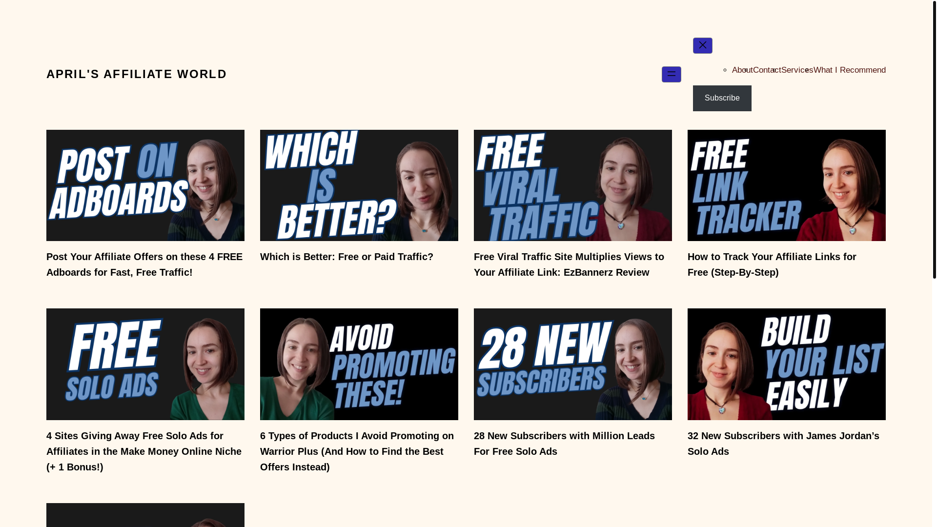 website screenshot of https://aprilsaffiliateworld.com/