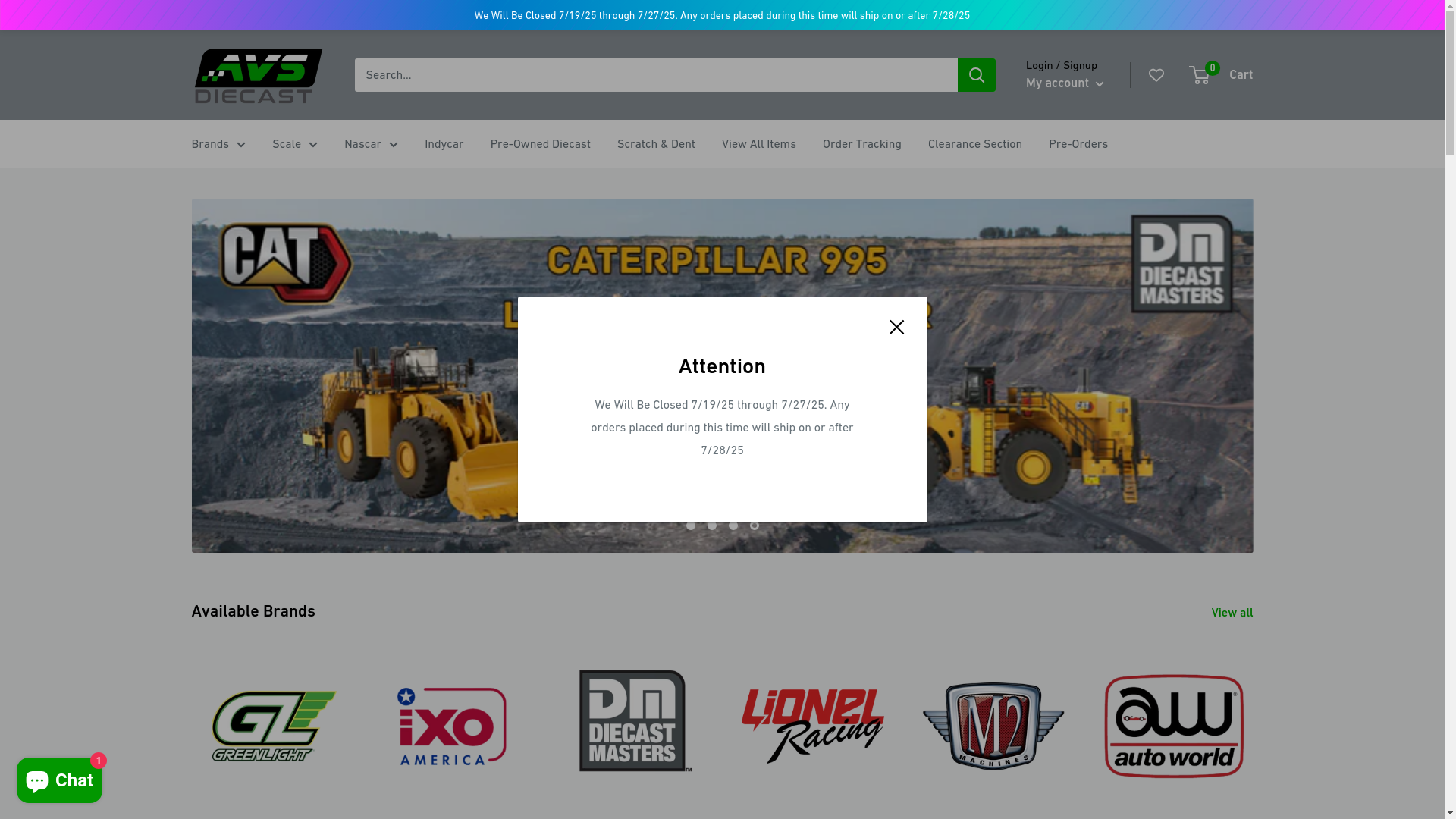 website screenshot of https://avscardshop.com/