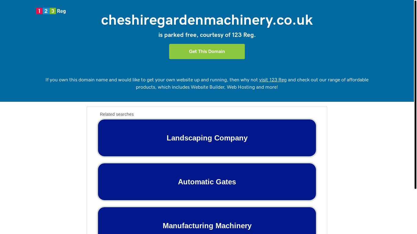 website screenshot of https://cheshiregardenmachinery.co.uk/