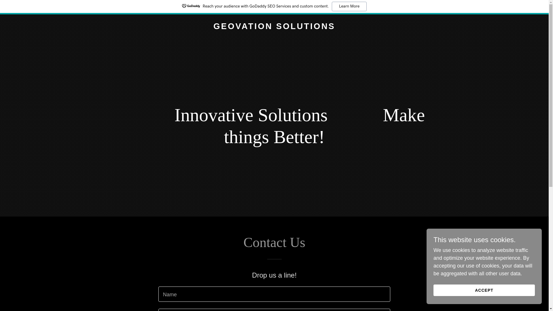 website screenshot of https://geovation.solutions/