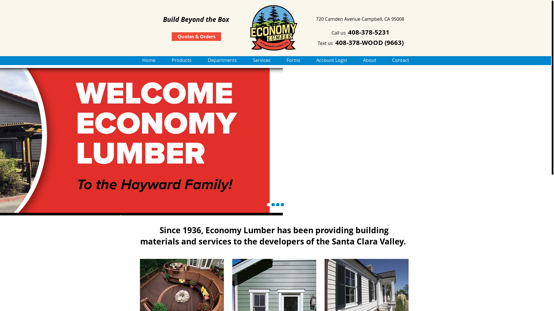 website screenshot of https://economylumber.com