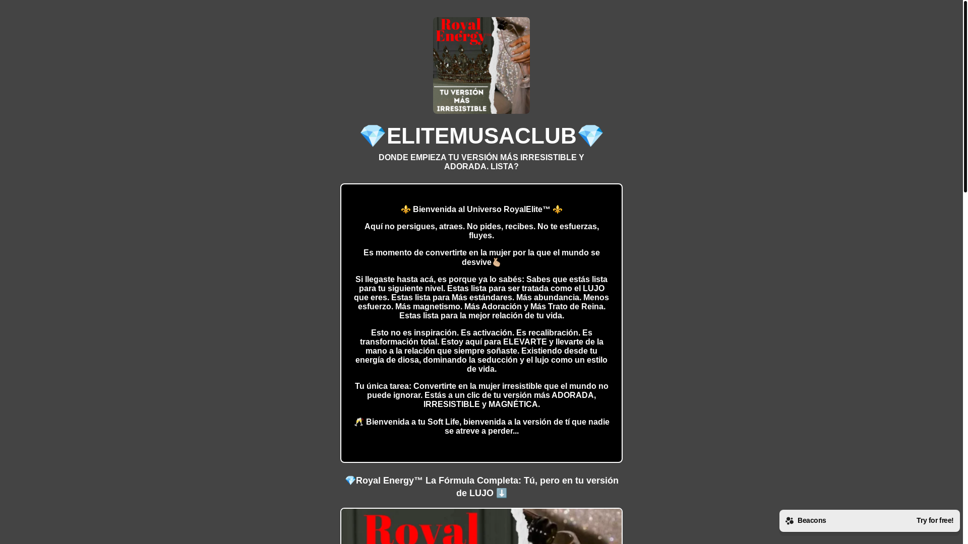 website screenshot of https://elitemusaclub.com/