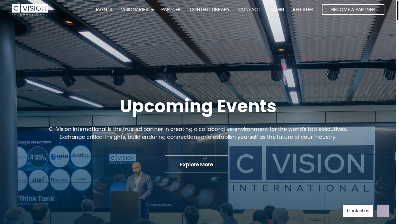 website screenshot of https://www.cvisionintl.com/