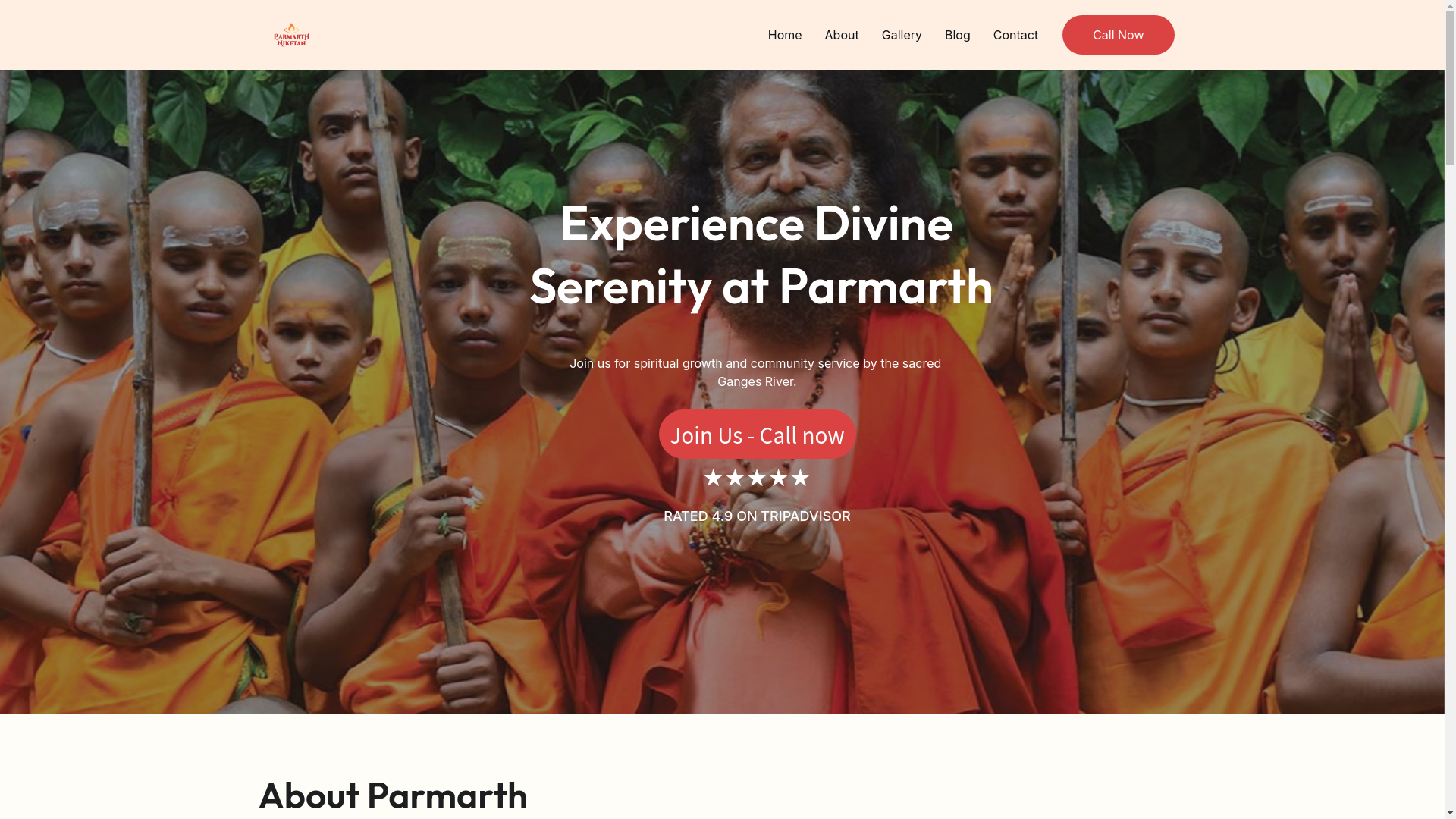website screenshot of https://ashramparmarthniketan.org/