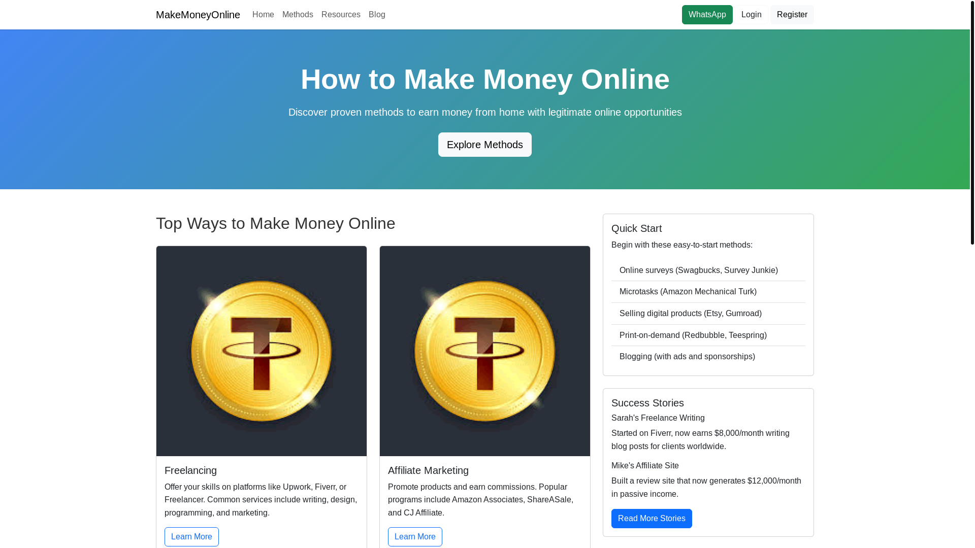 website screenshot of https://howtomakemoneyonline1.com/