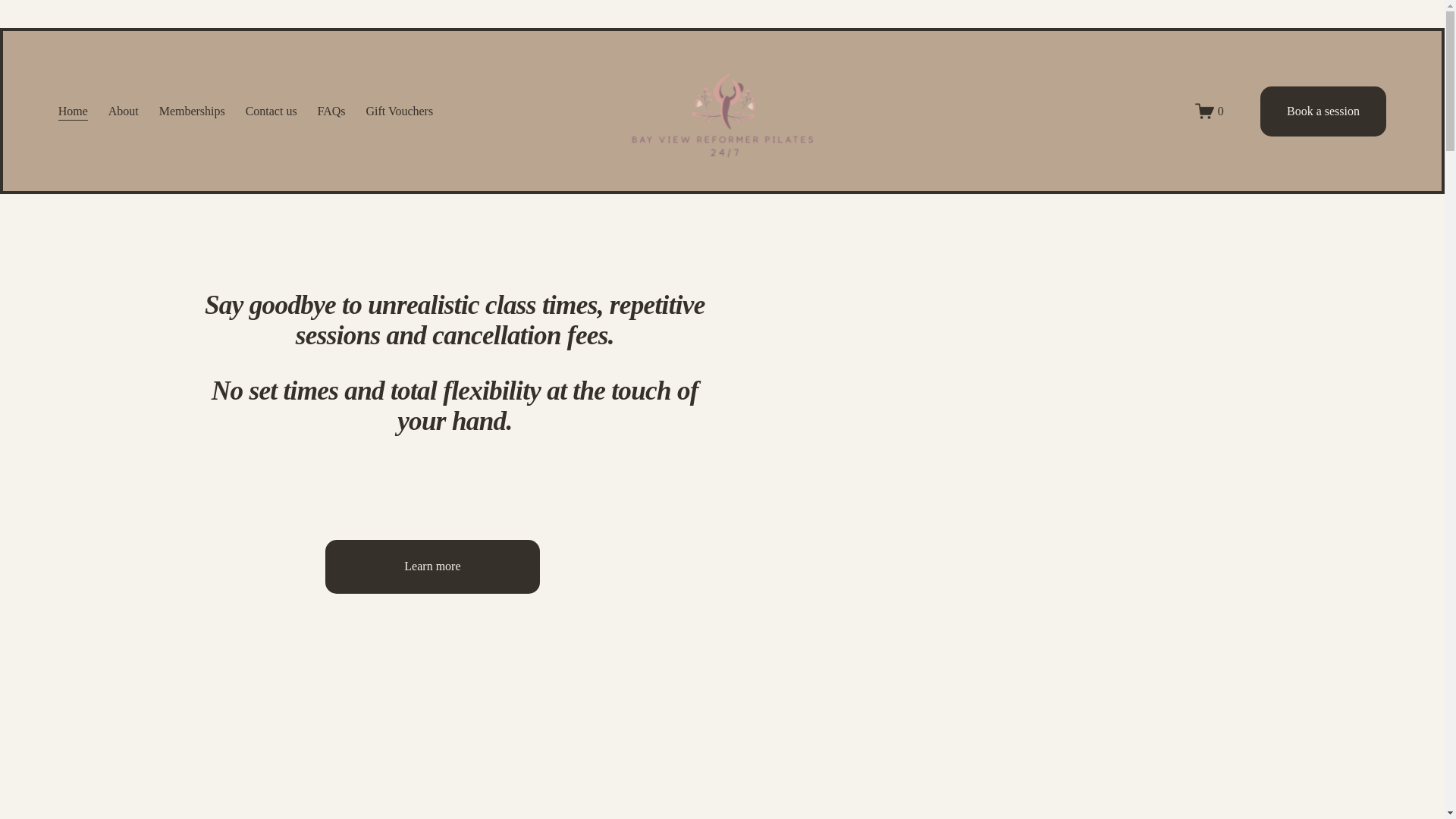 website screenshot of https://bayviewreformerpilates.com/