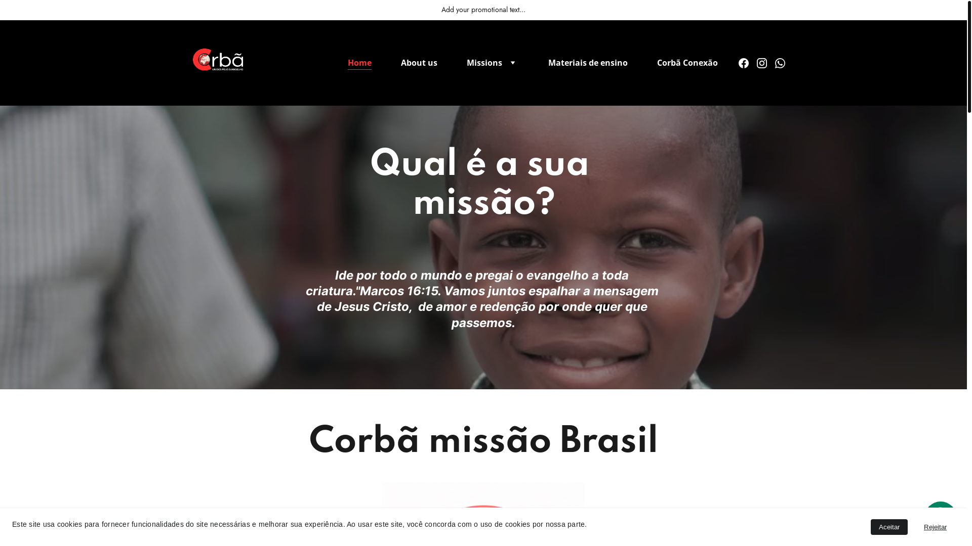website screenshot of https://corbamissions.com/