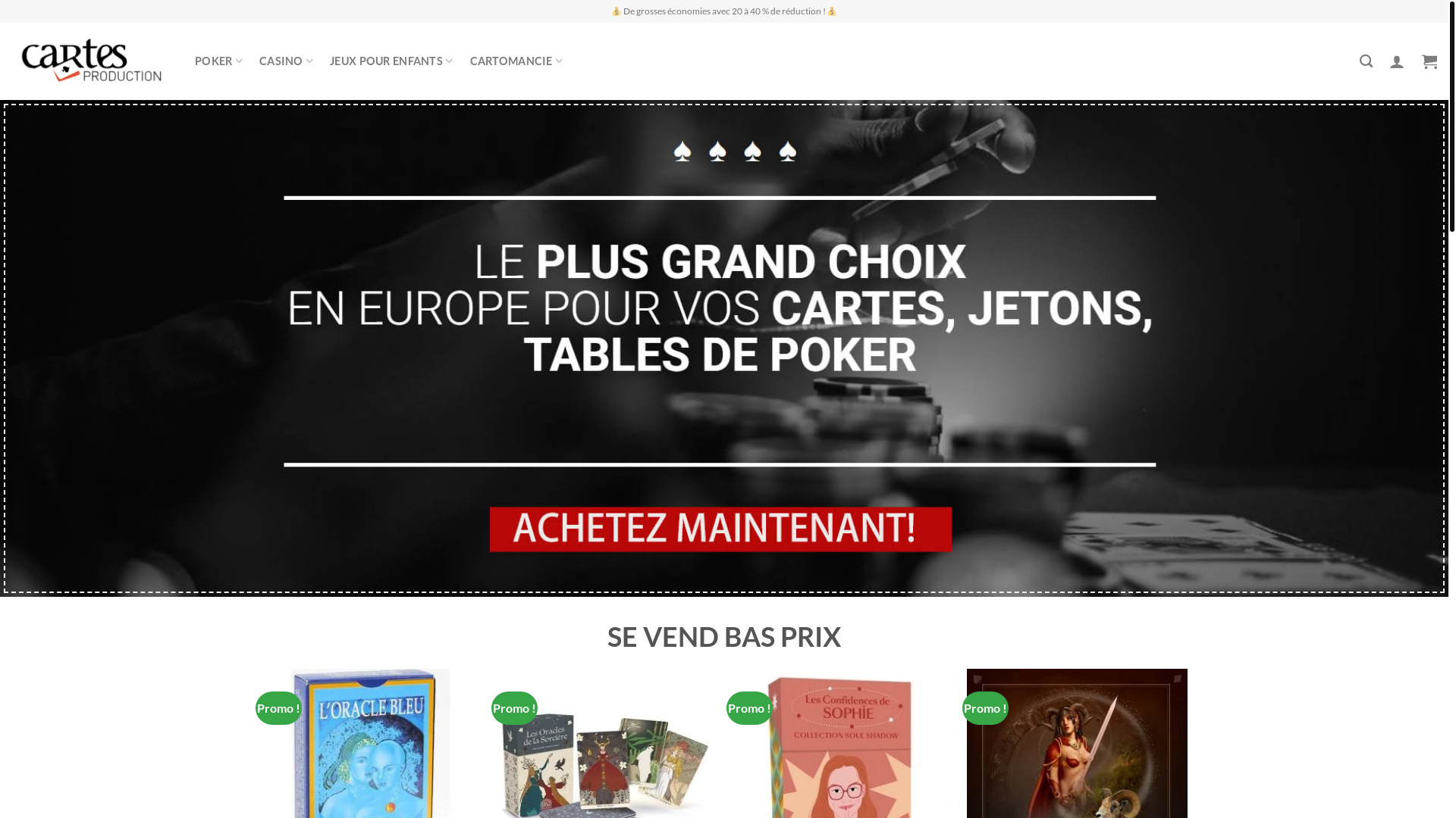 website screenshot of https://productiondecartes.com/