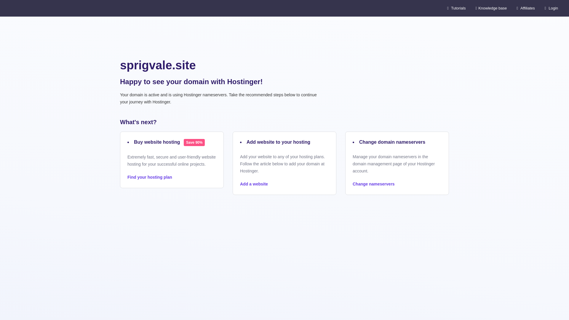 website screenshot of https://sprigvale.site/