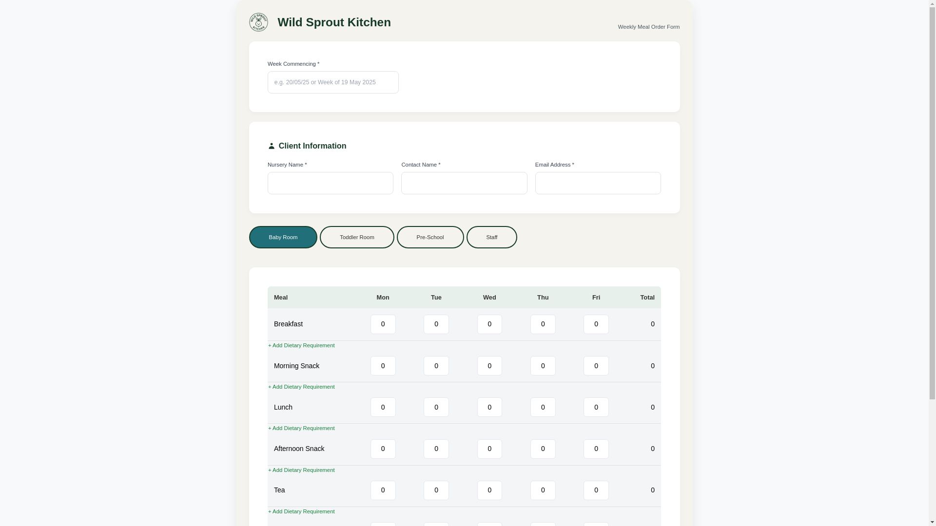 website screenshot of https://wildsproutkitchen-portal.com/