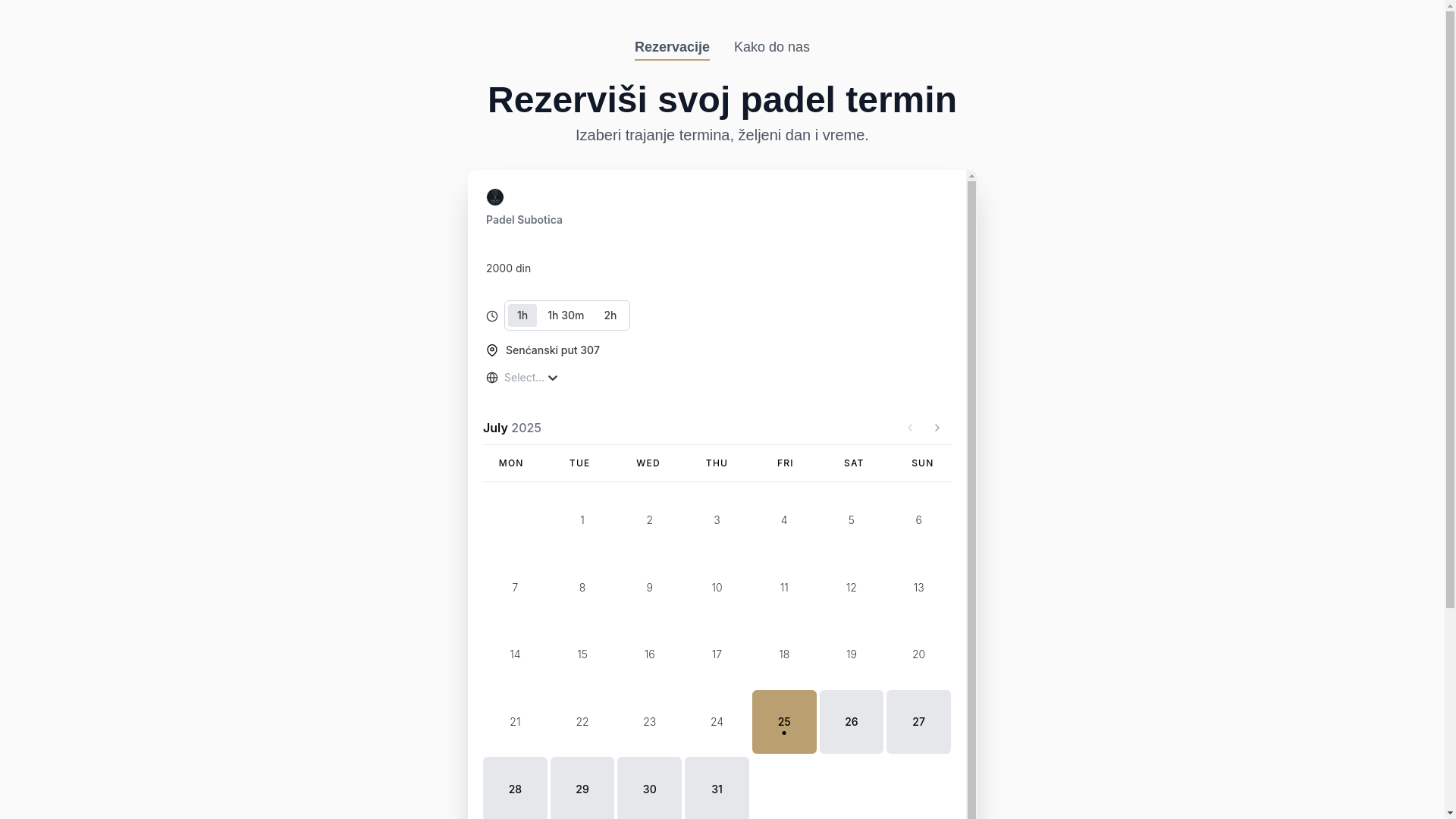 website screenshot of https://padelsubotica.com/