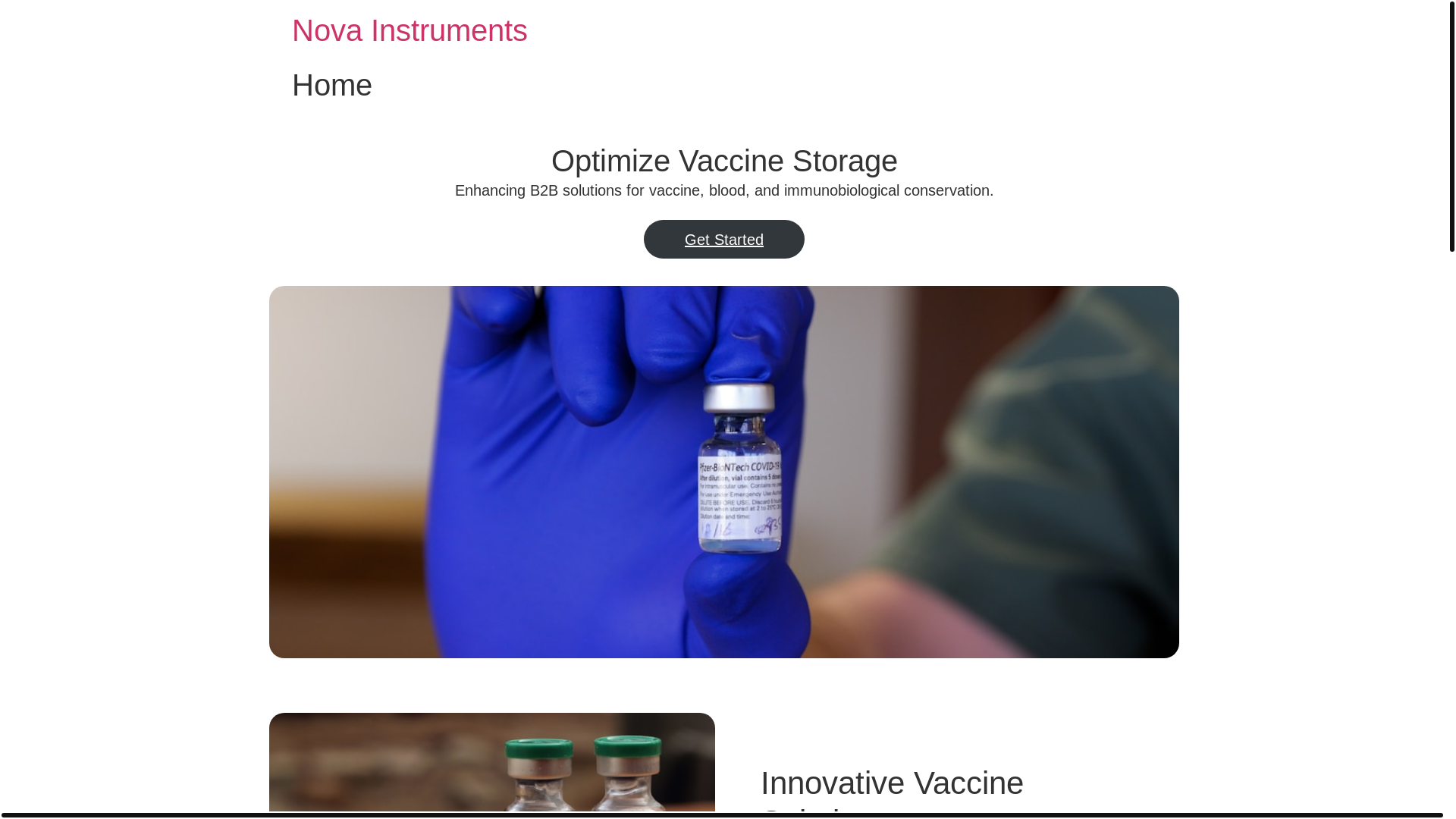website screenshot of https://novainstruments.online/