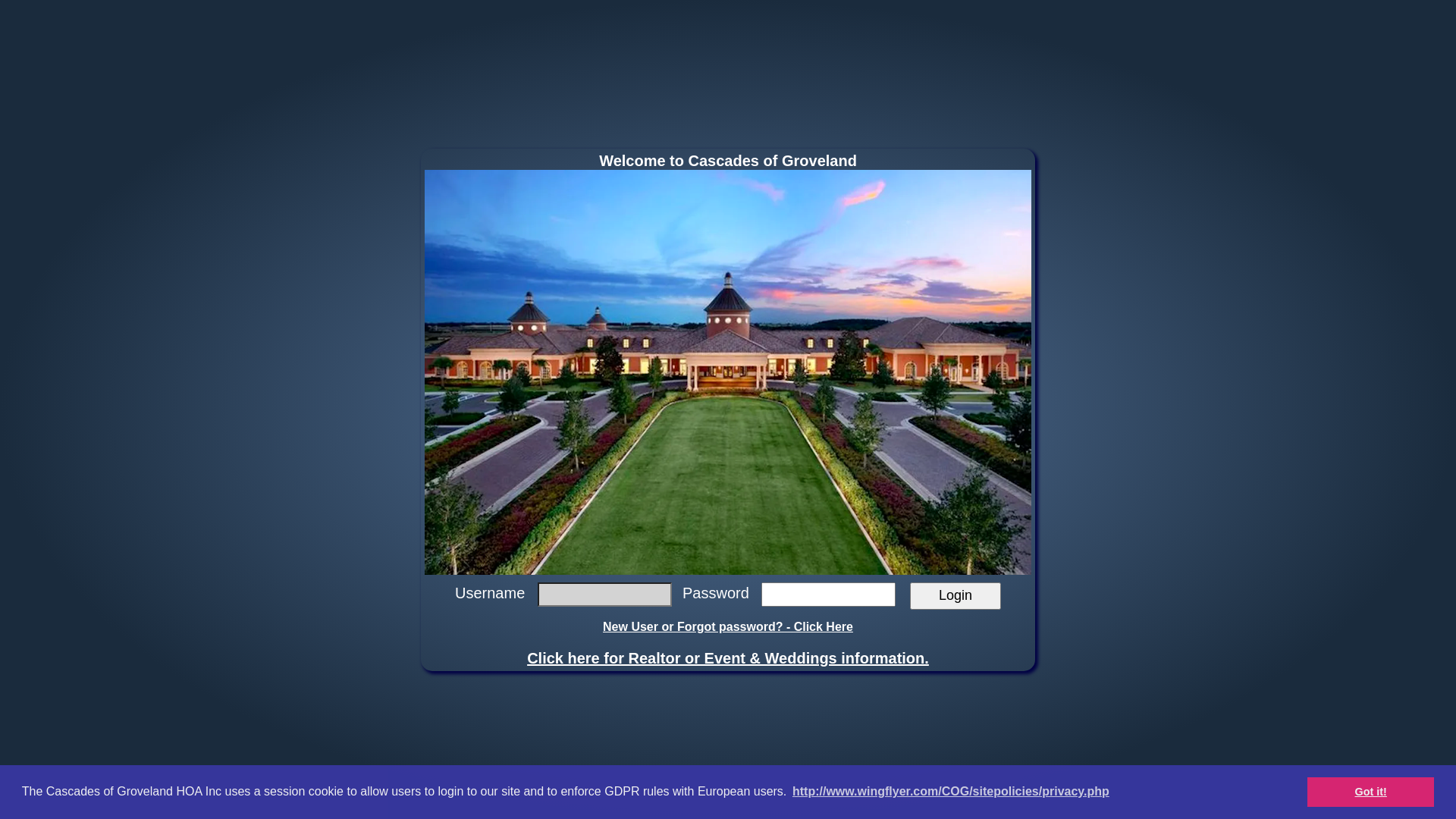 website screenshot of https://cascadesofgrovelandpoc.org/