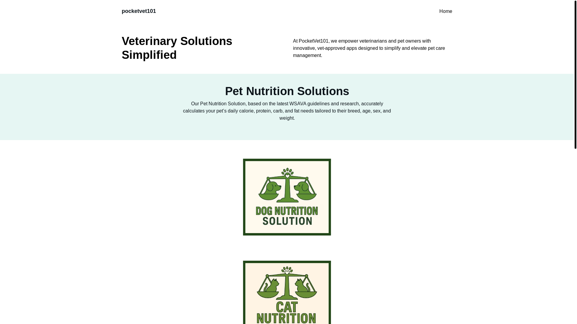 website screenshot of https://pocketvet101.com/