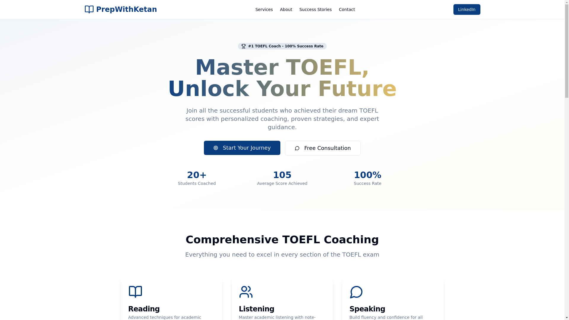 website screenshot of https://prepwithketan.com/