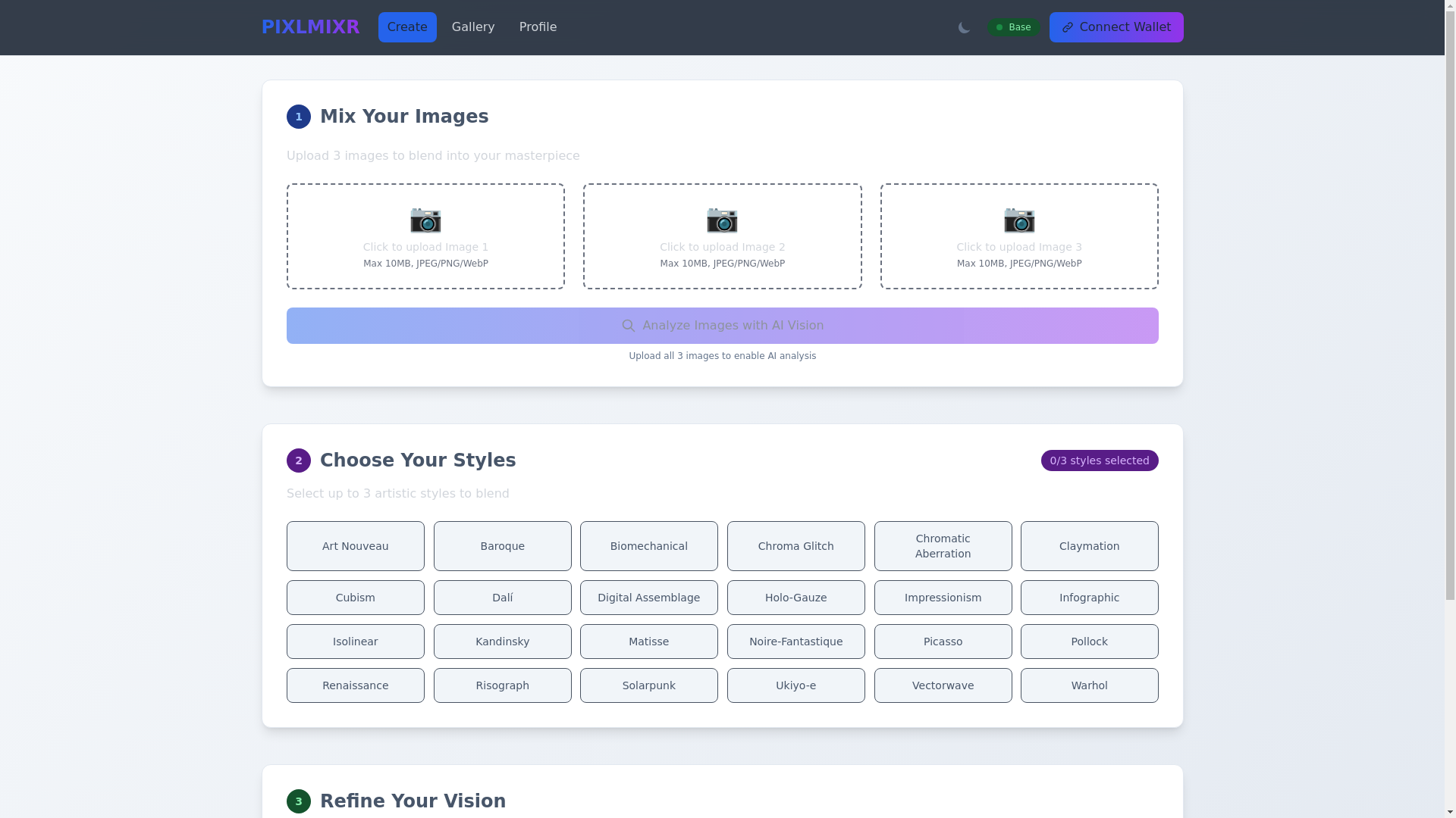 website screenshot of https://pixlmixr-staging.pages.dev/