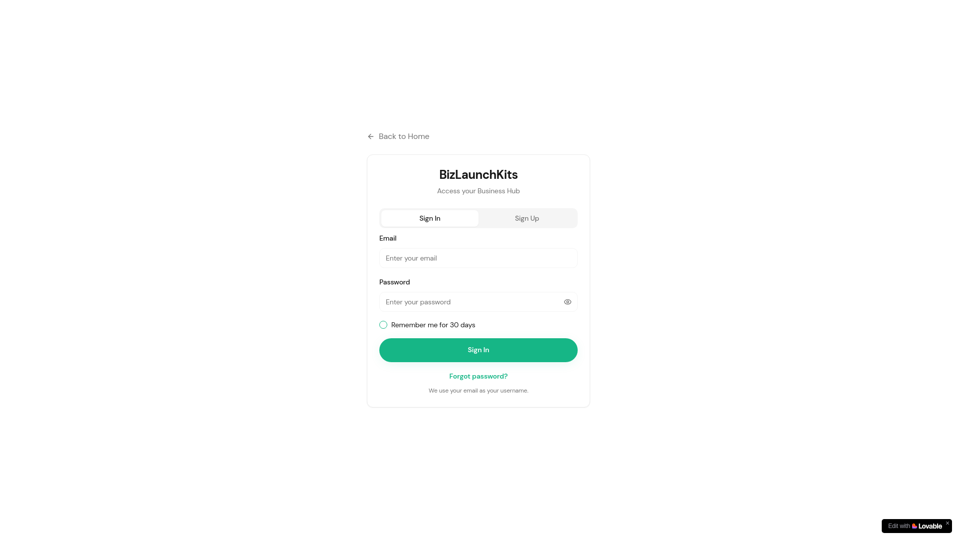 website screenshot of https://bizlaunckitshub.com/