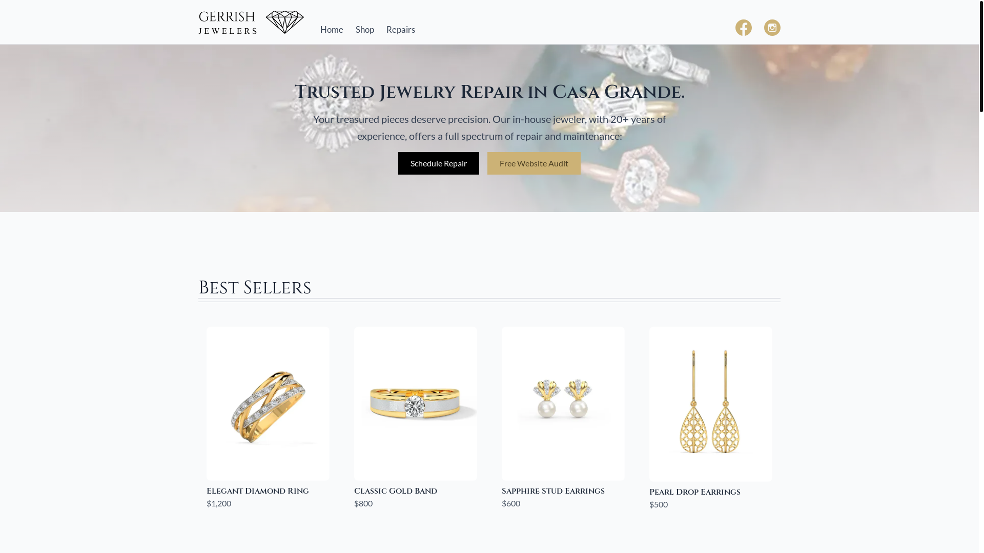 website screenshot of https://gerrish-jewelers.pages.dev/