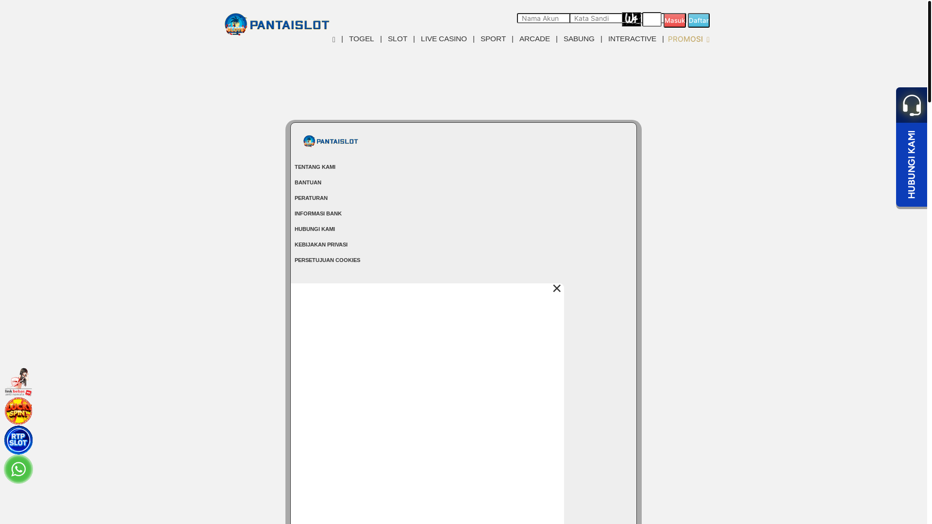 website screenshot of https://pantaislot13.online/