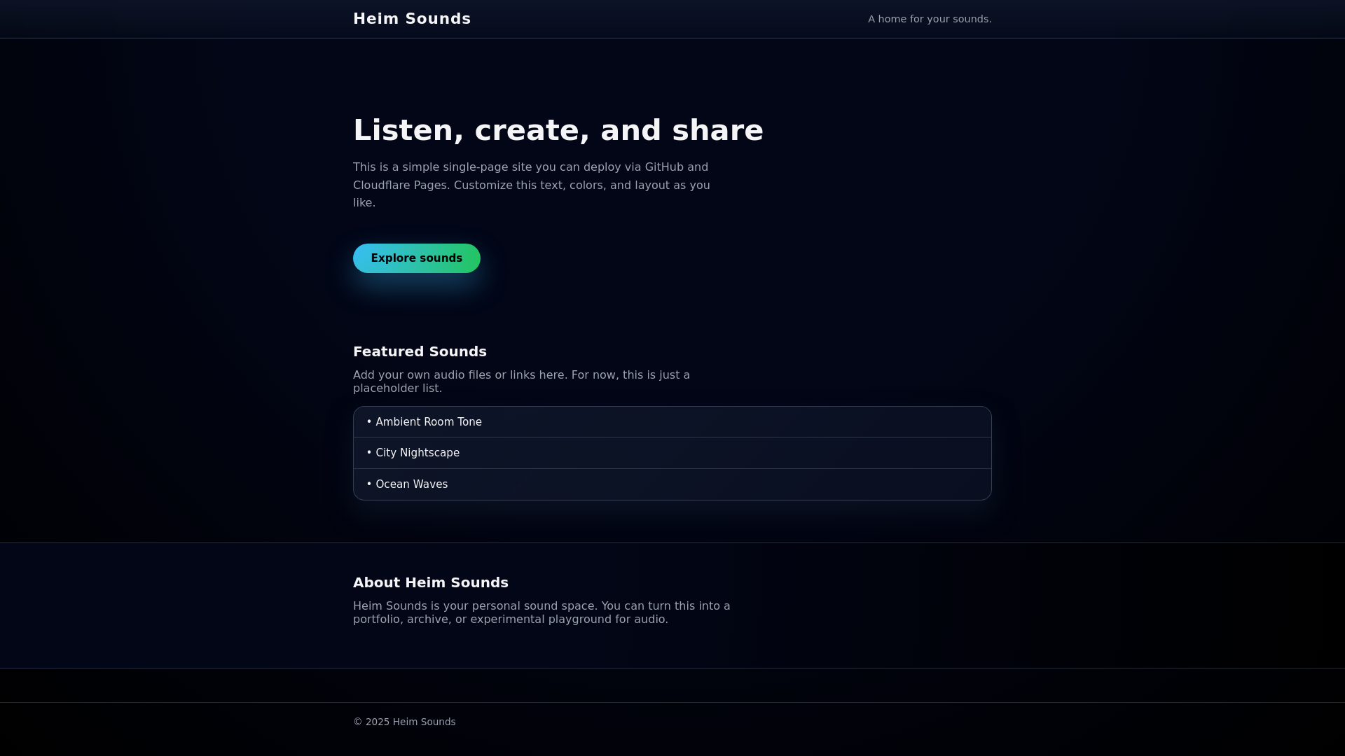 website screenshot of https://heim-sounds-site.pages.dev/