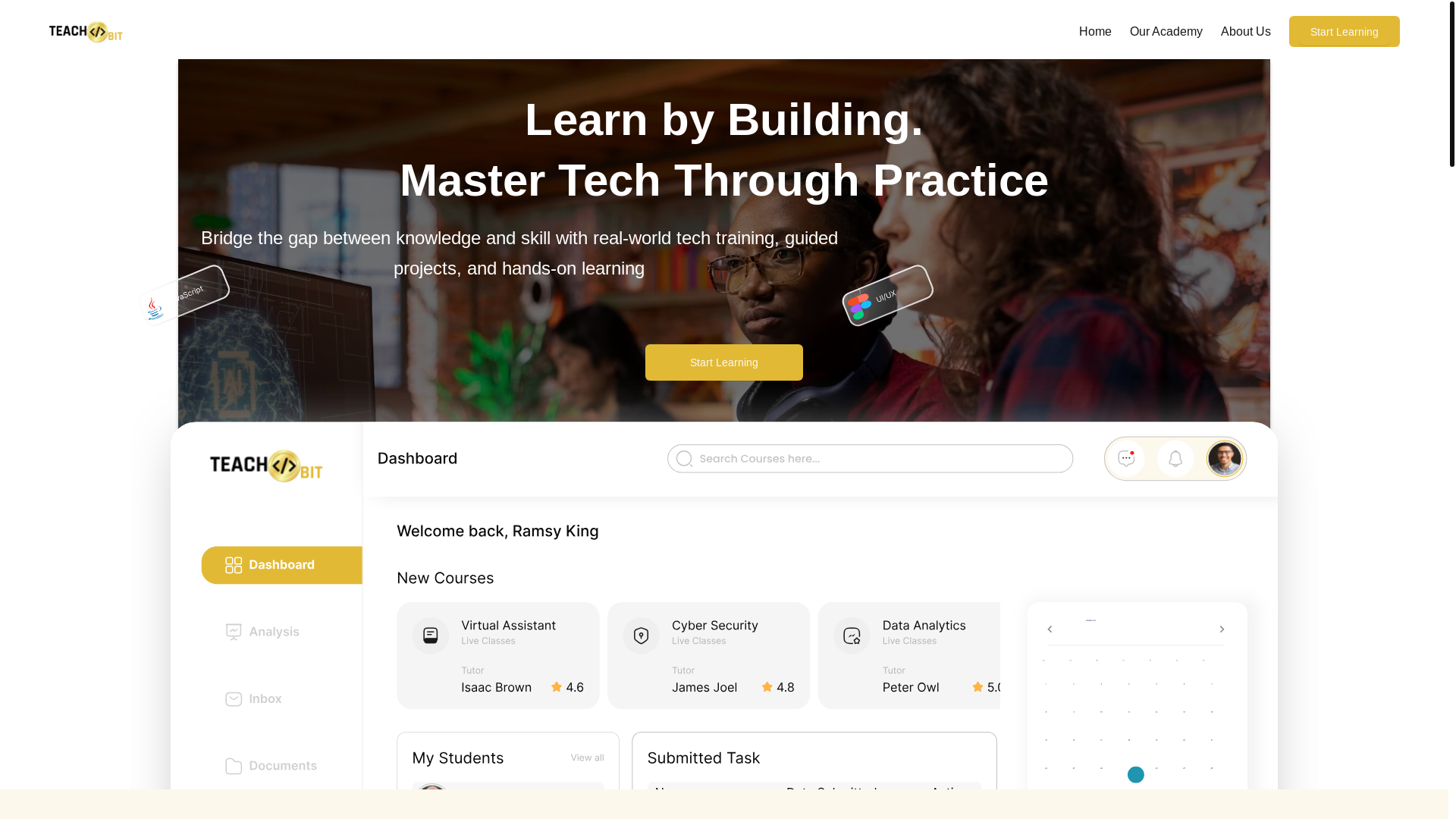 website screenshot of https://teachbit.app/