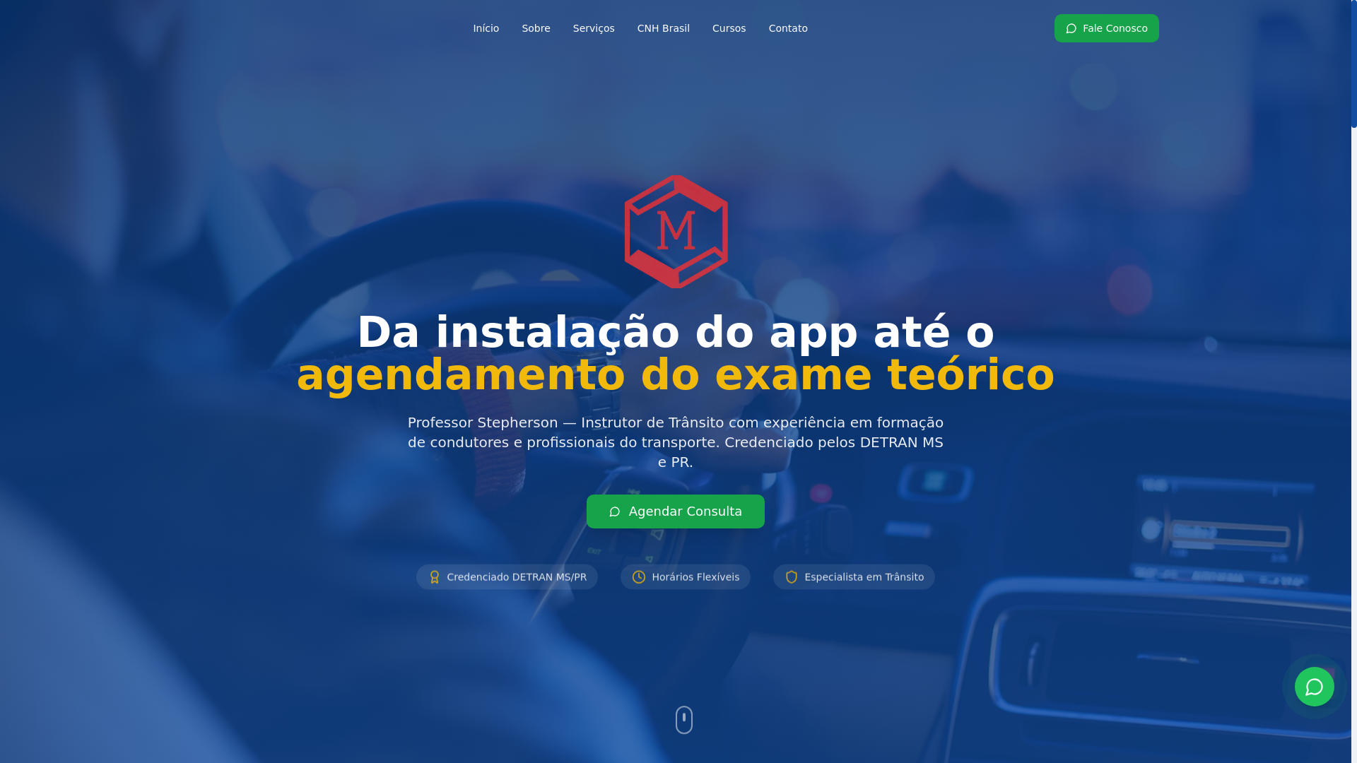 website screenshot of https://professorstepherson.com.br/