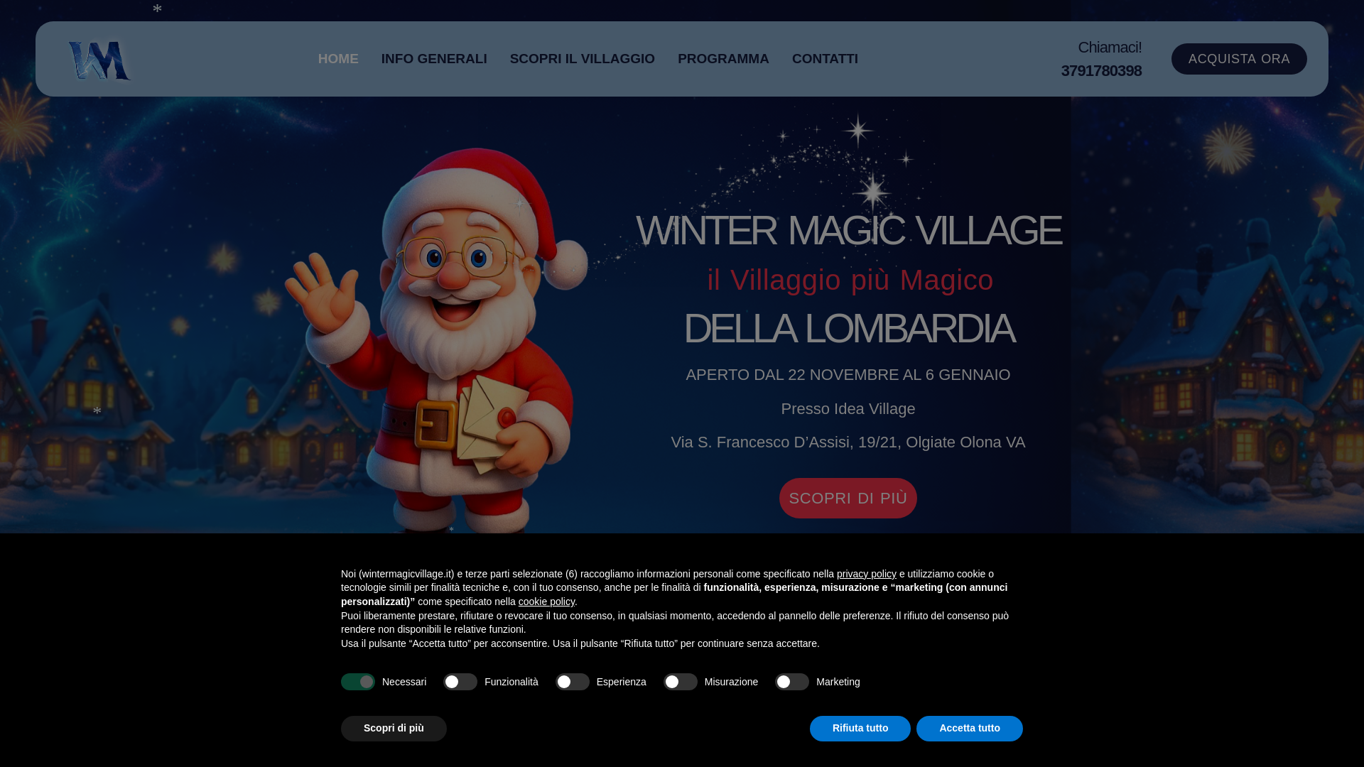 website screenshot of https://wintermagicvillage.it/