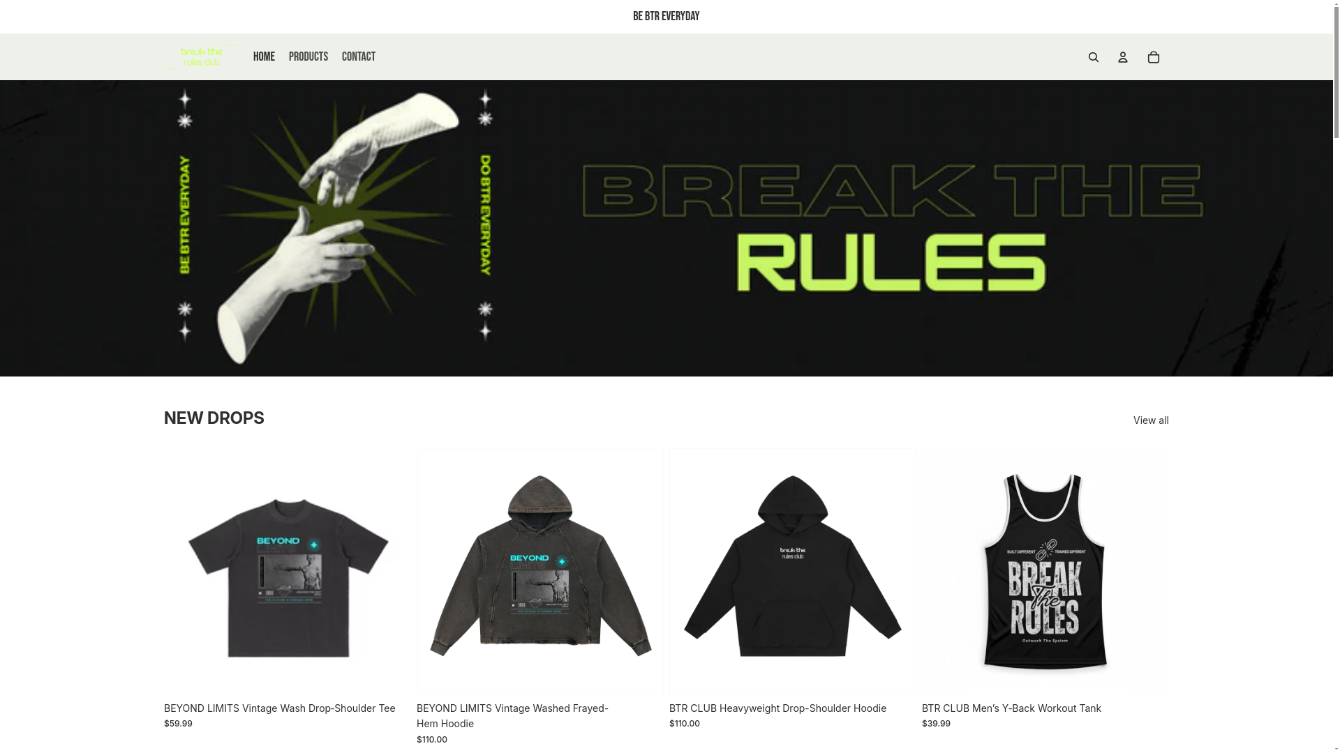 website screenshot of https://breaktherulesclub.com/