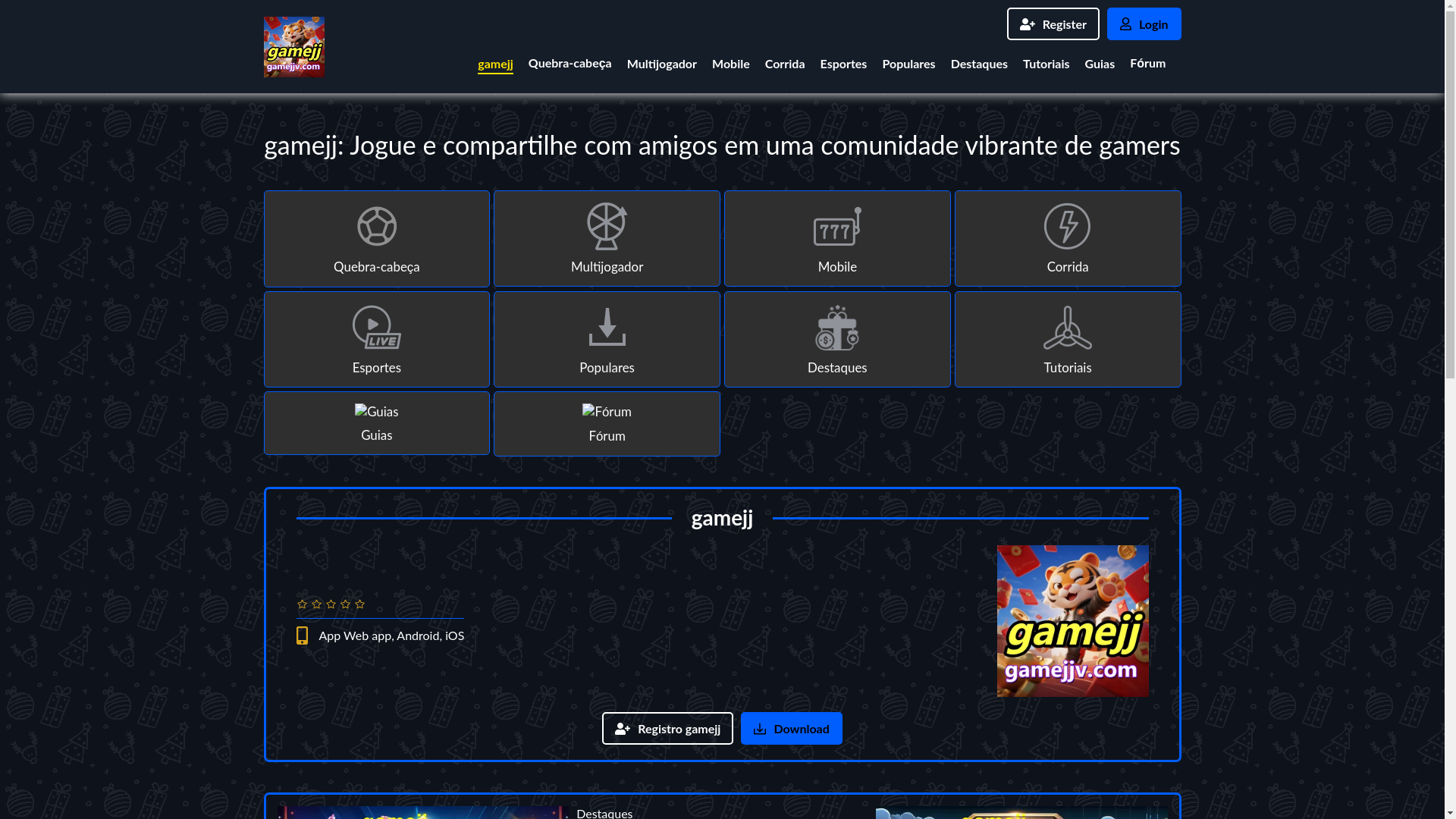 website screenshot of https://gamejjv.com/
