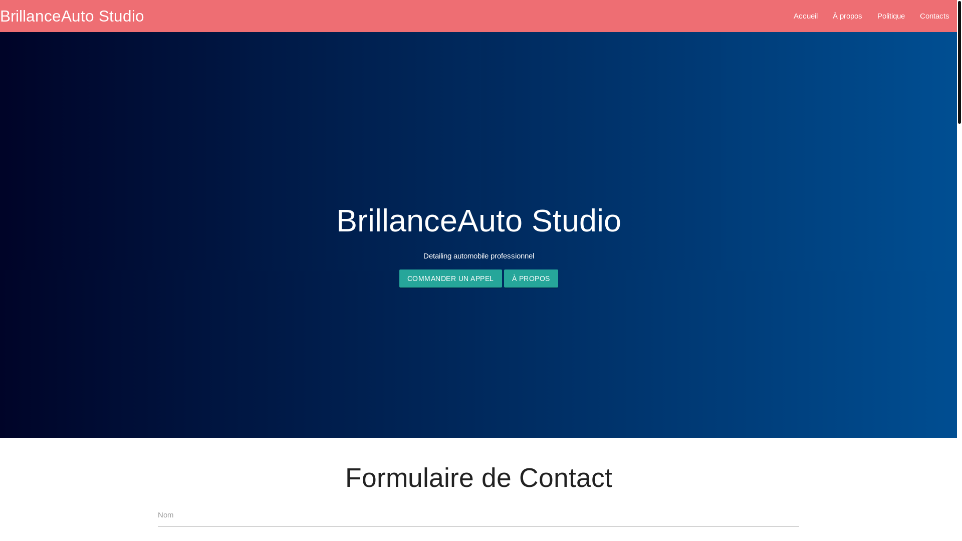 website screenshot of https://brillanceautostud.com/