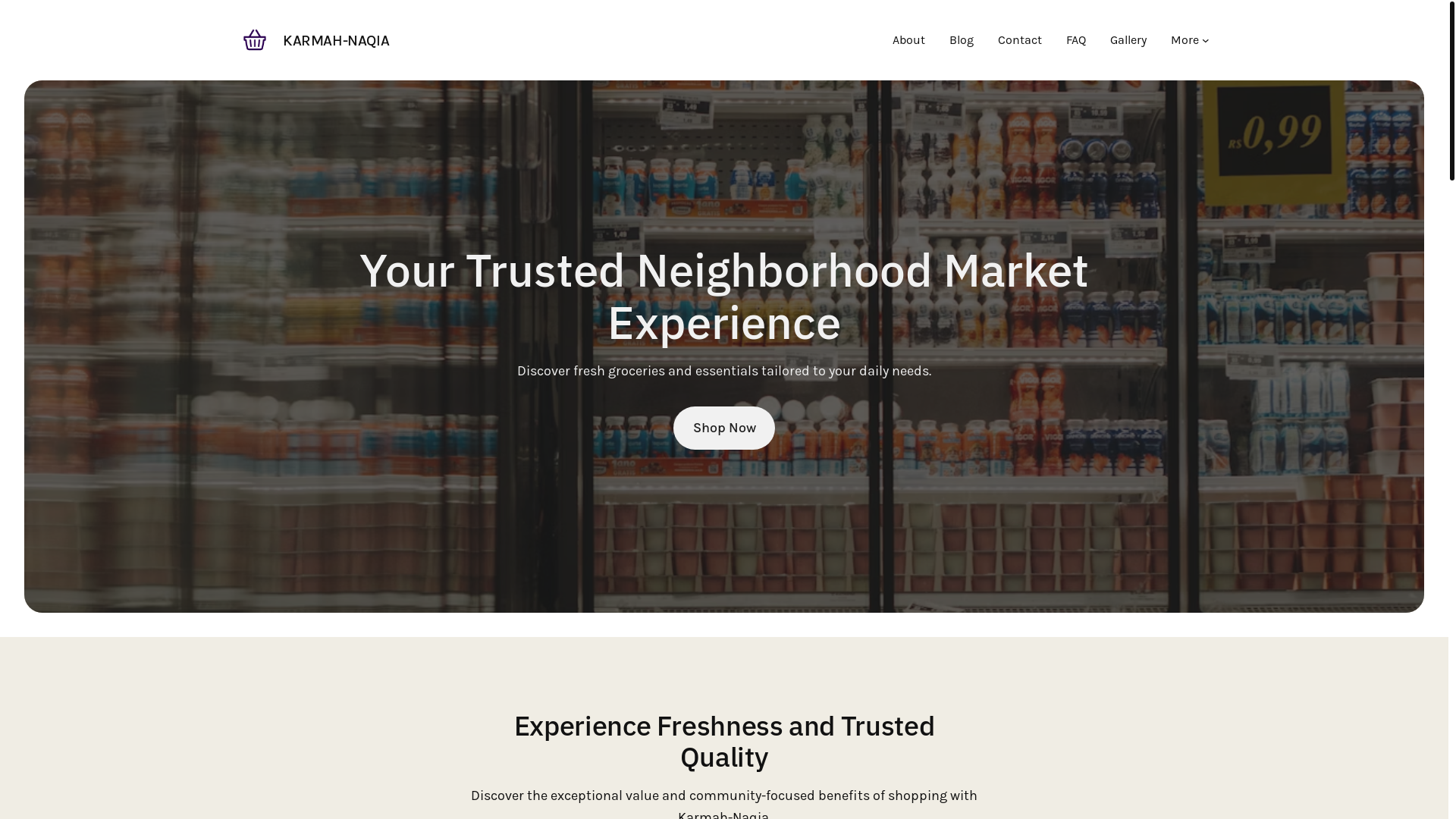 website screenshot of https://karmahnaqia-commerce.com/