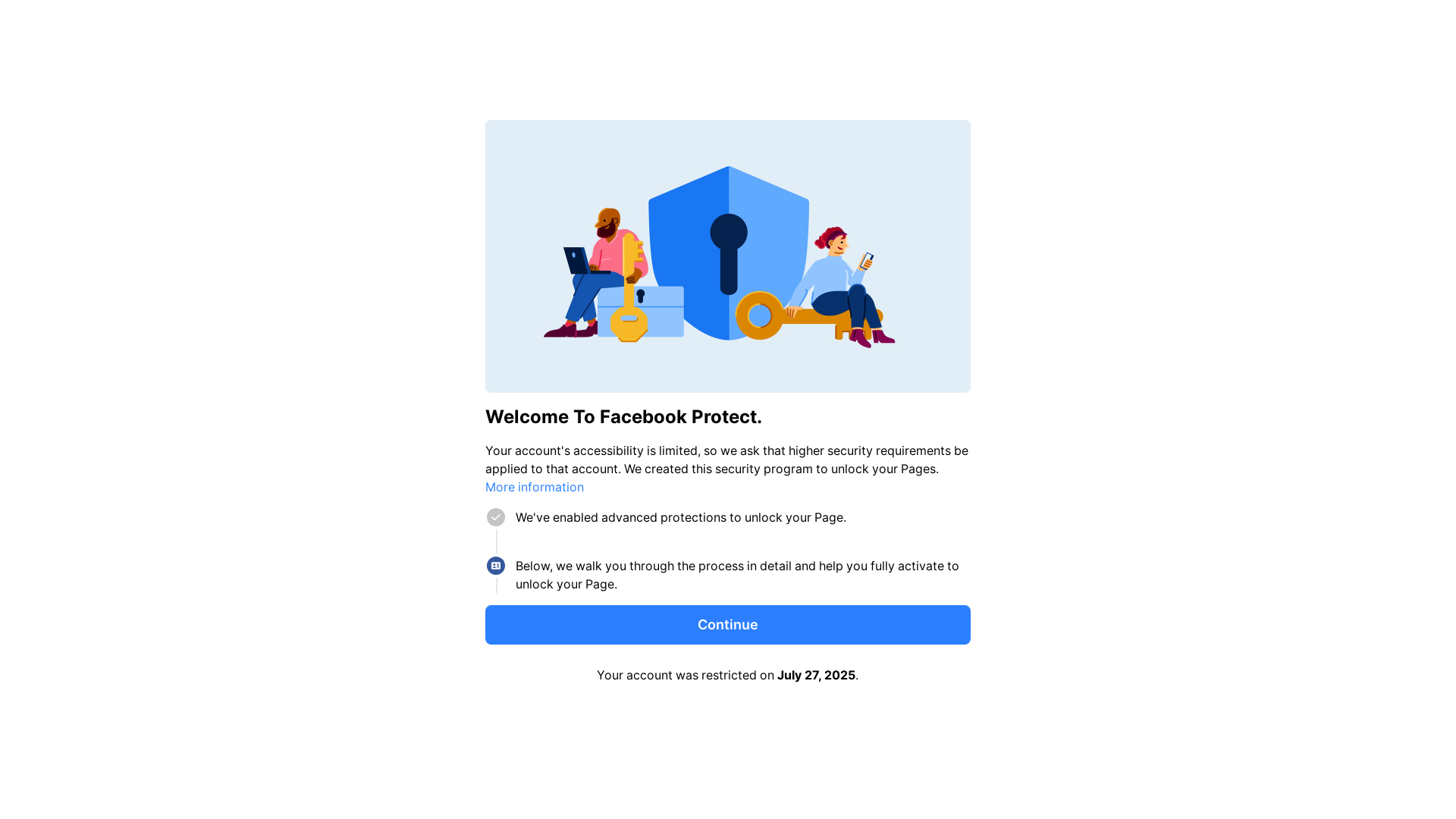 website screenshot of https://verifyfbaccess.com/