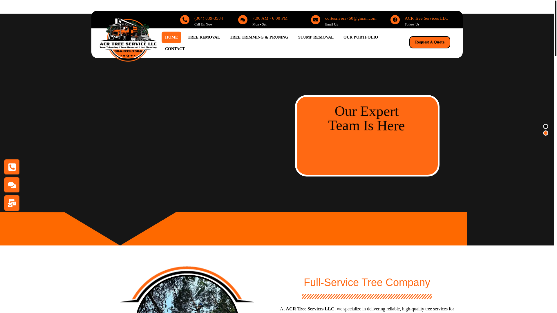 website screenshot of https://acrtreesrvice.com/