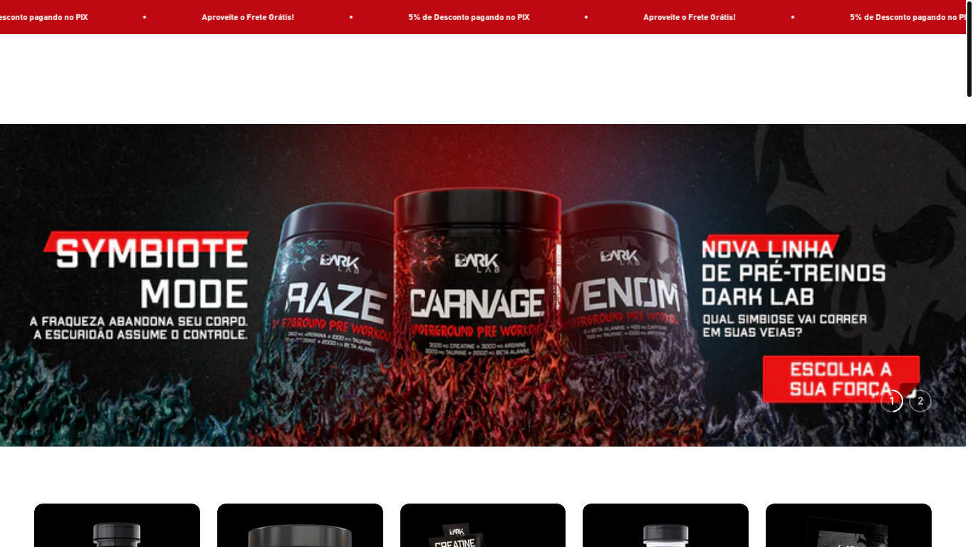 website screenshot of https://darklabs-suplementos.com/