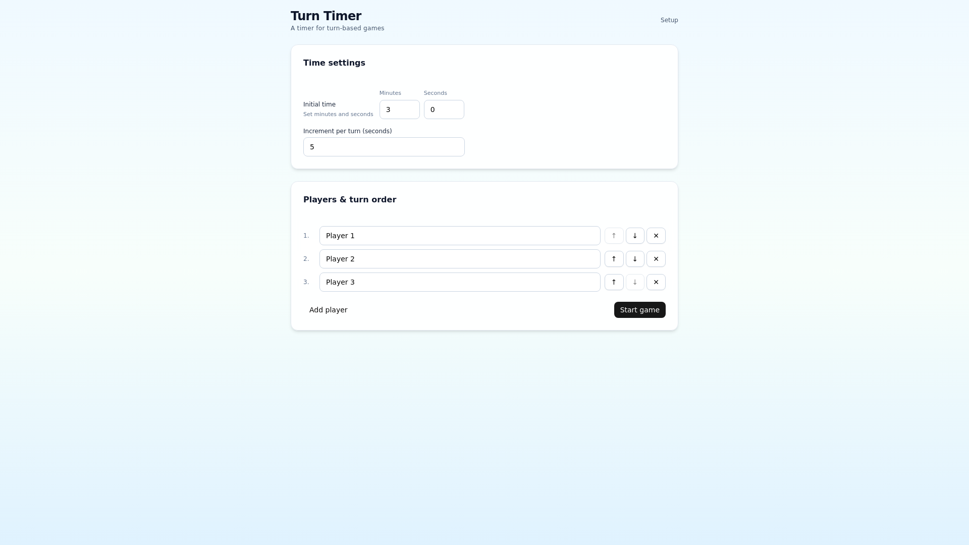 website screenshot of https://turn-timer.app/
