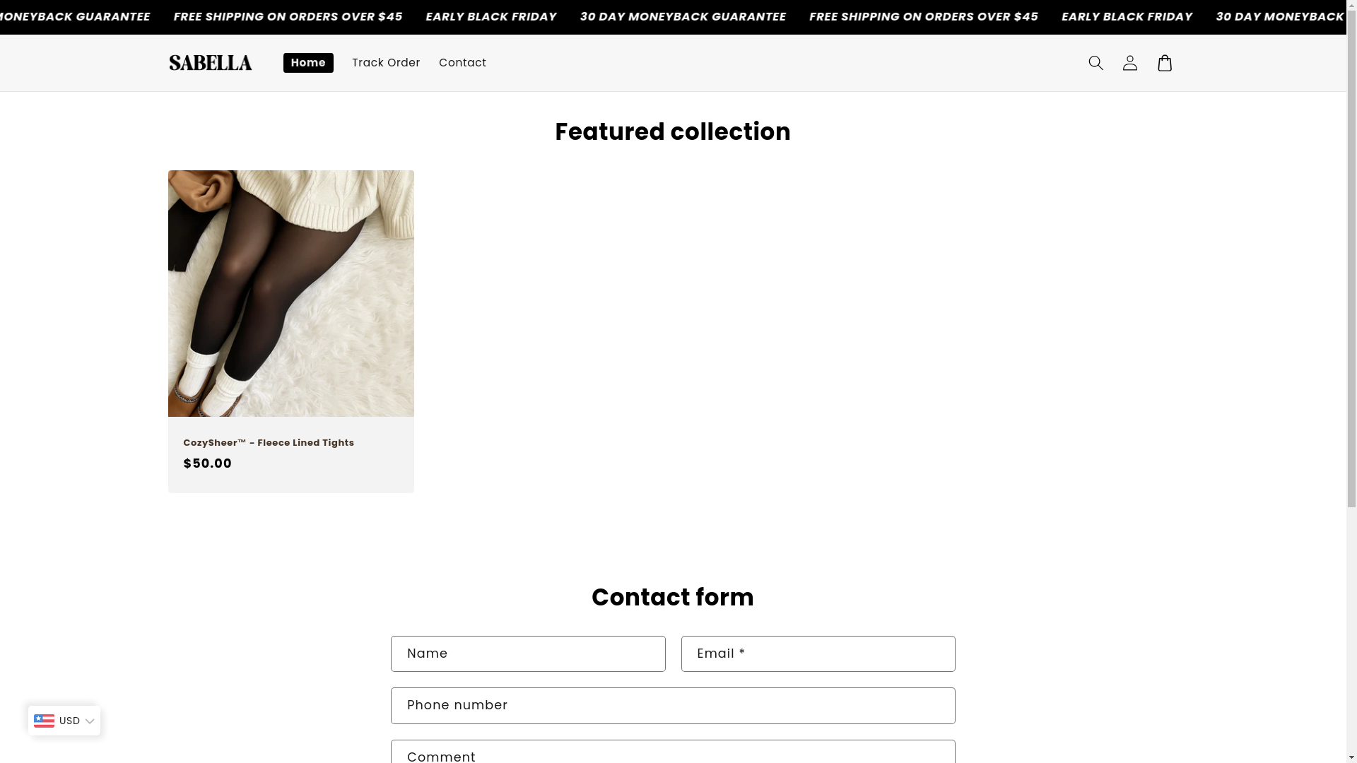 website screenshot of https://sabella.store/
