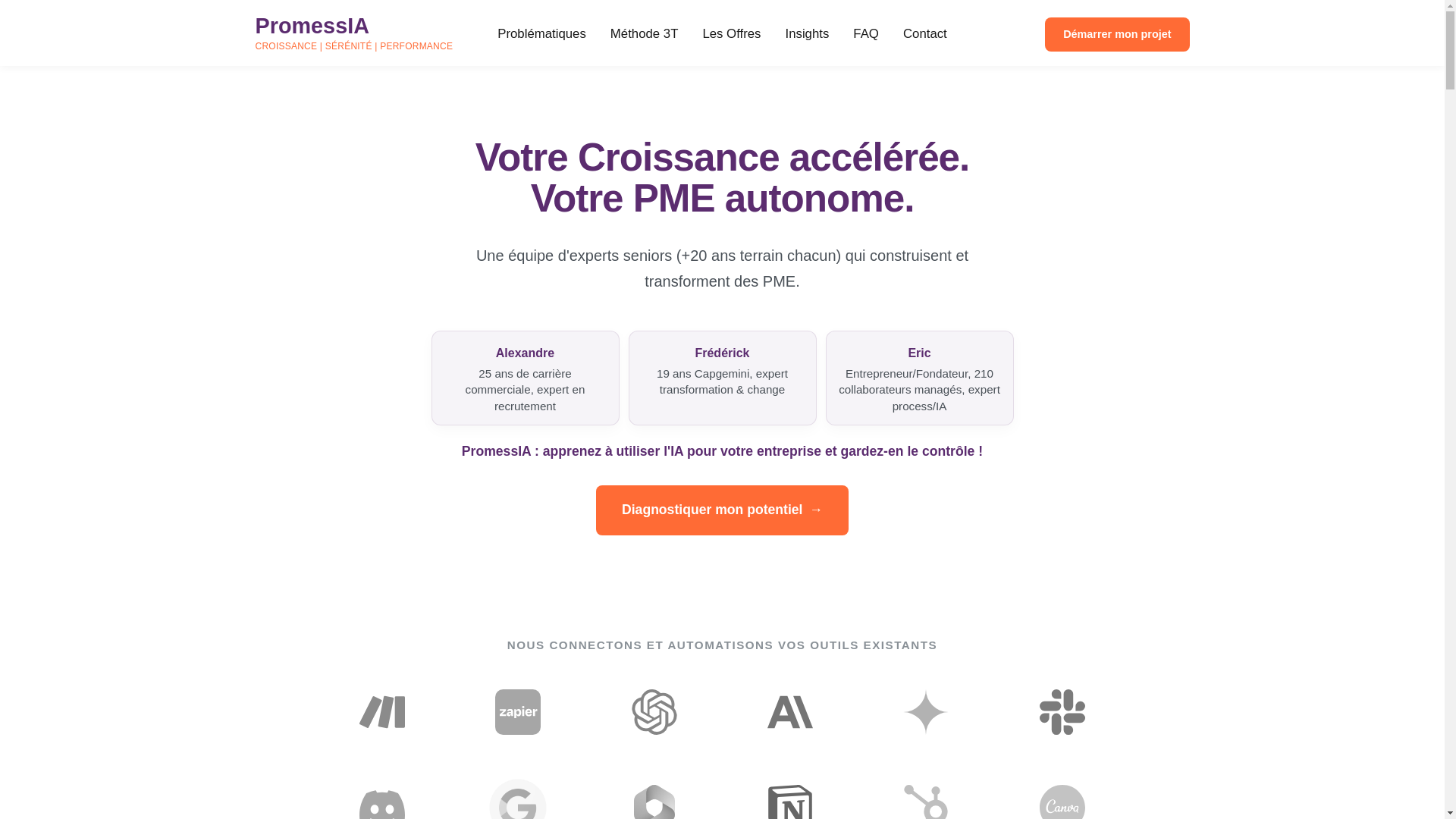 website screenshot of https://promessia.fr/