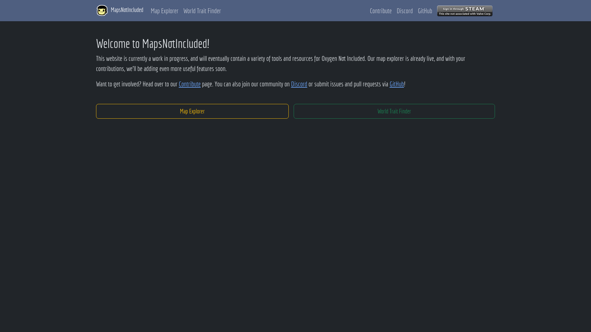 website screenshot of https://mapsnotincluded-org.pages.dev/